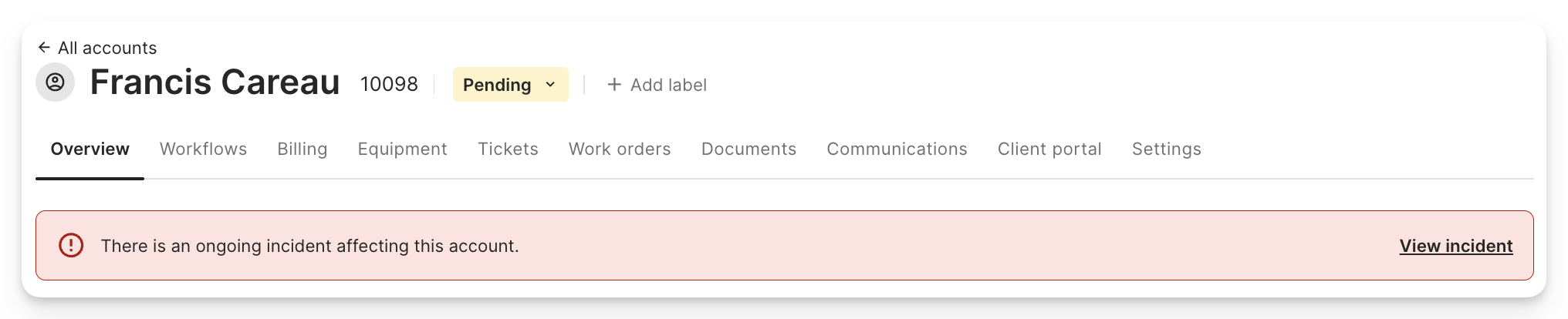 View Incident Banner on CX's accounts.png